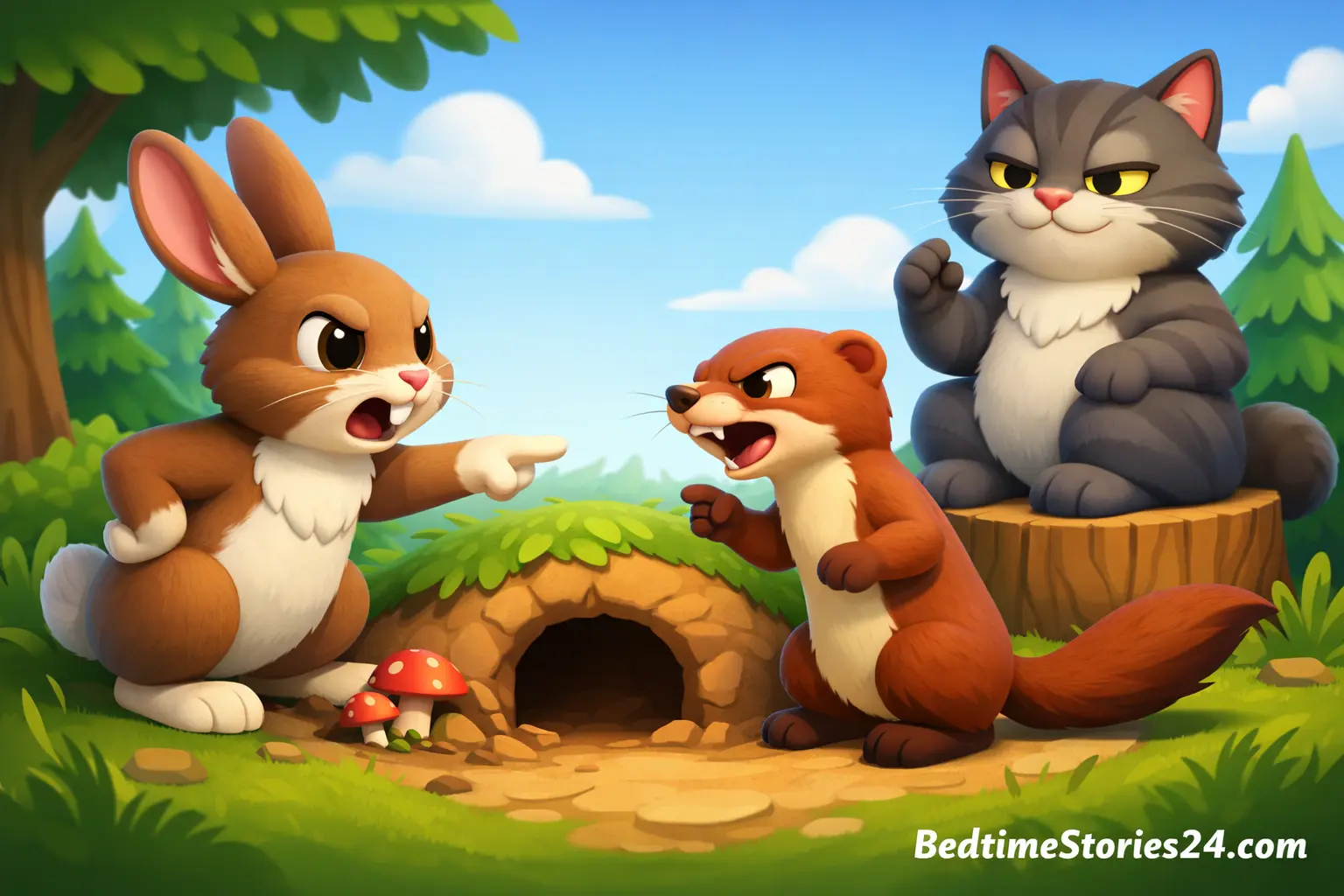 Weasels Chasing Rabbit The Rabbit and the Weasel - Bedtime Stories